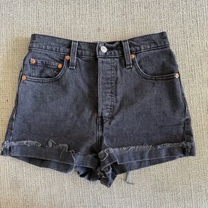 Levi's Ribcage Black Denim Shorts